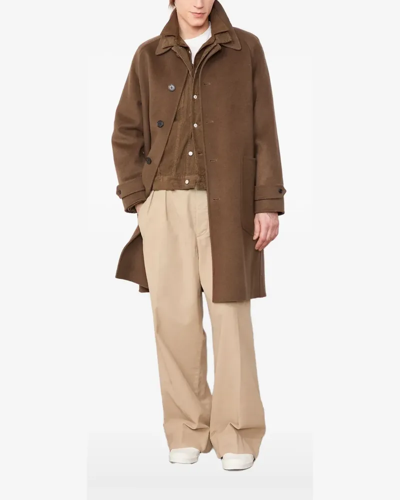 Officine Generale patch-pocket wool coat - Braun Braun