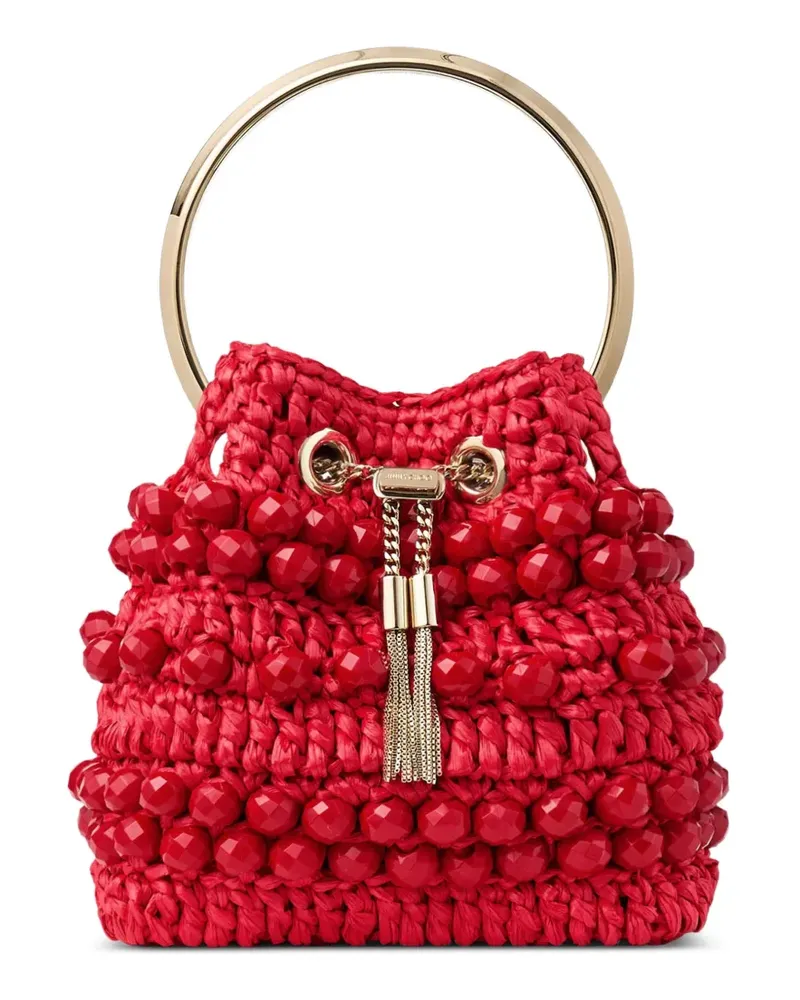 Jimmy Choo Bon Bon Beuteltasche mit Perlen - Rot Rot