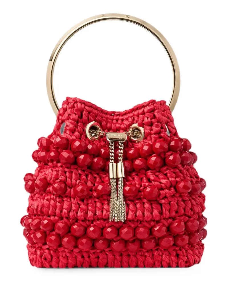 Jimmy Choo Bon Bon Beuteltasche mit Perlen - Rot Rot