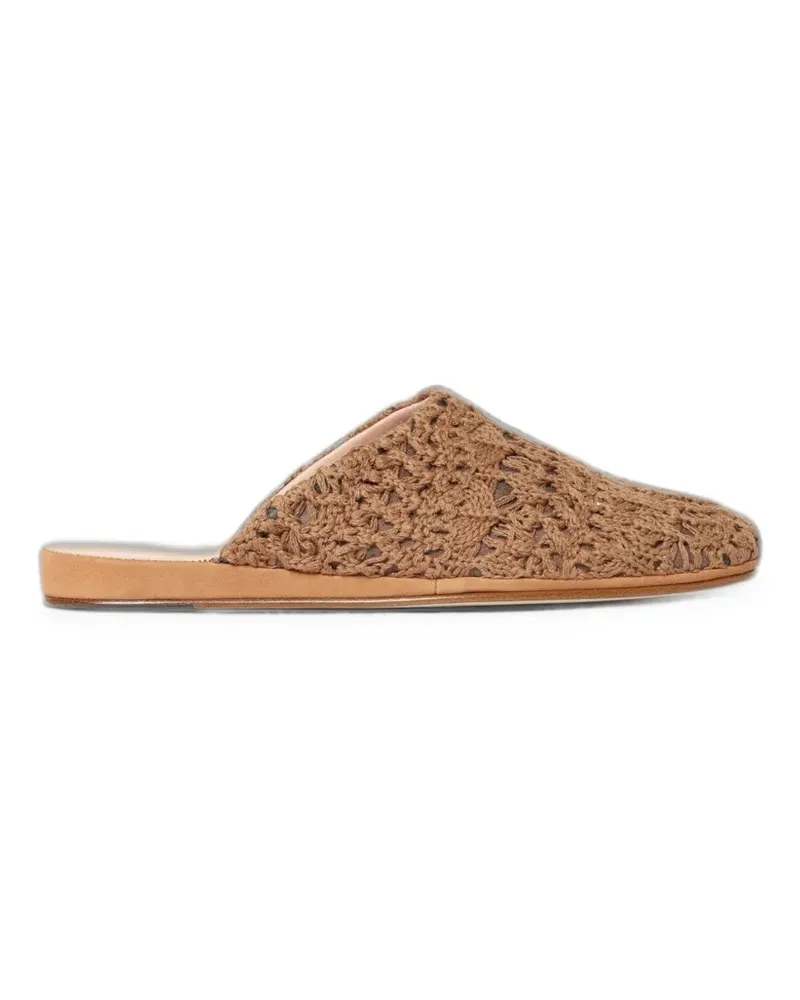 Fabiana Filippi crochet-knit mules - Nude Nude