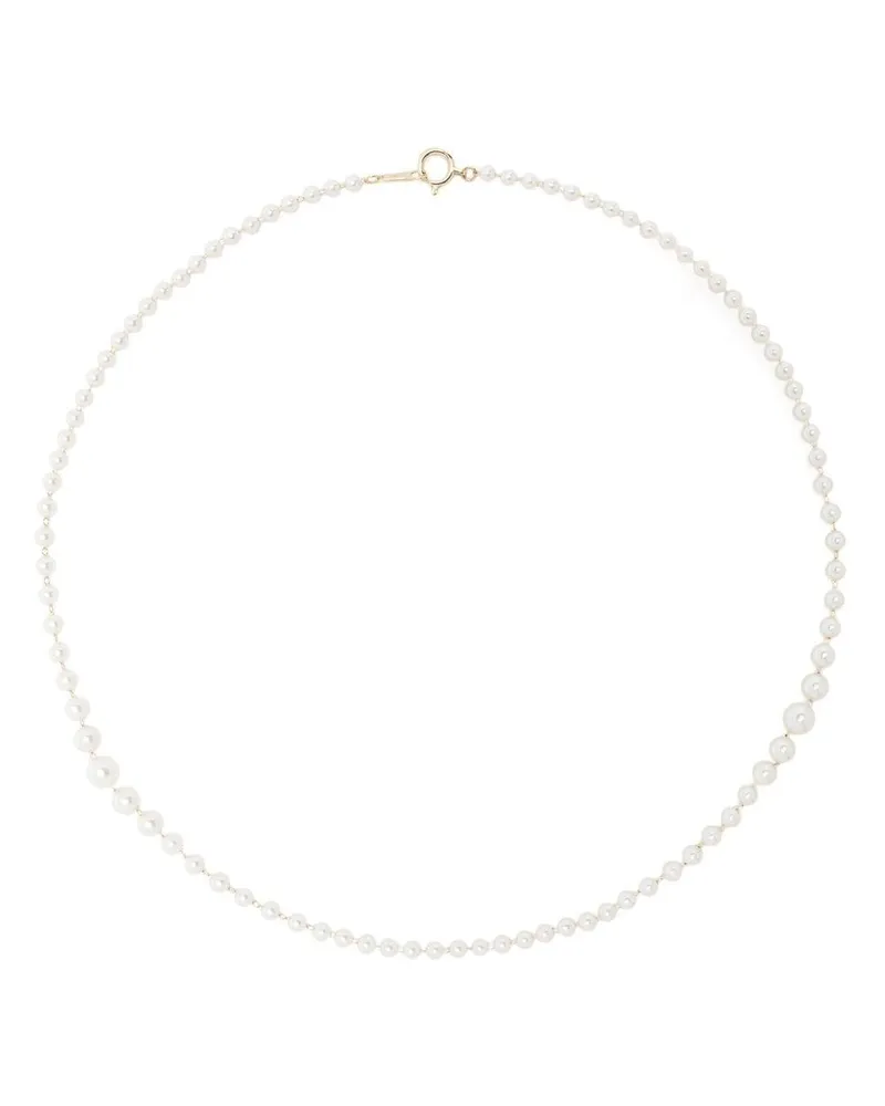 MIZUKI 14kt Gelbgoldhalskette mit Akoya-Perlen Gold