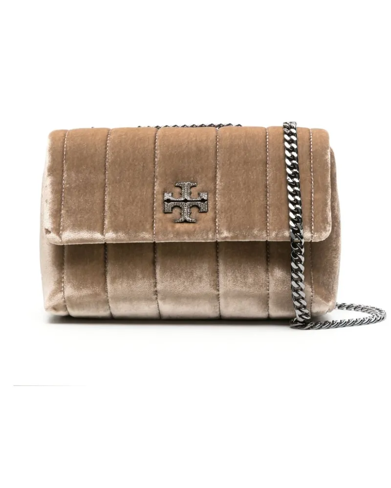 Tory Burch Kleine Kira Schultertasche aus Samt - Braun Braun