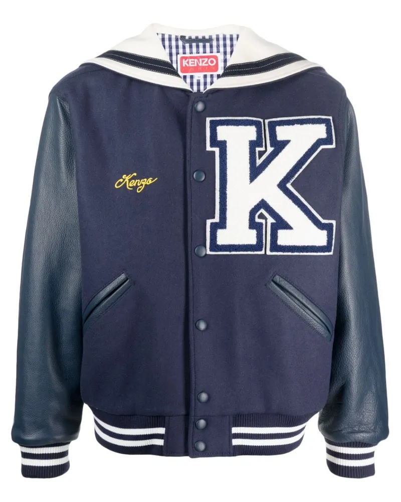 Kenzo Bomberjacke mit Logo-Patch - Blau Blau