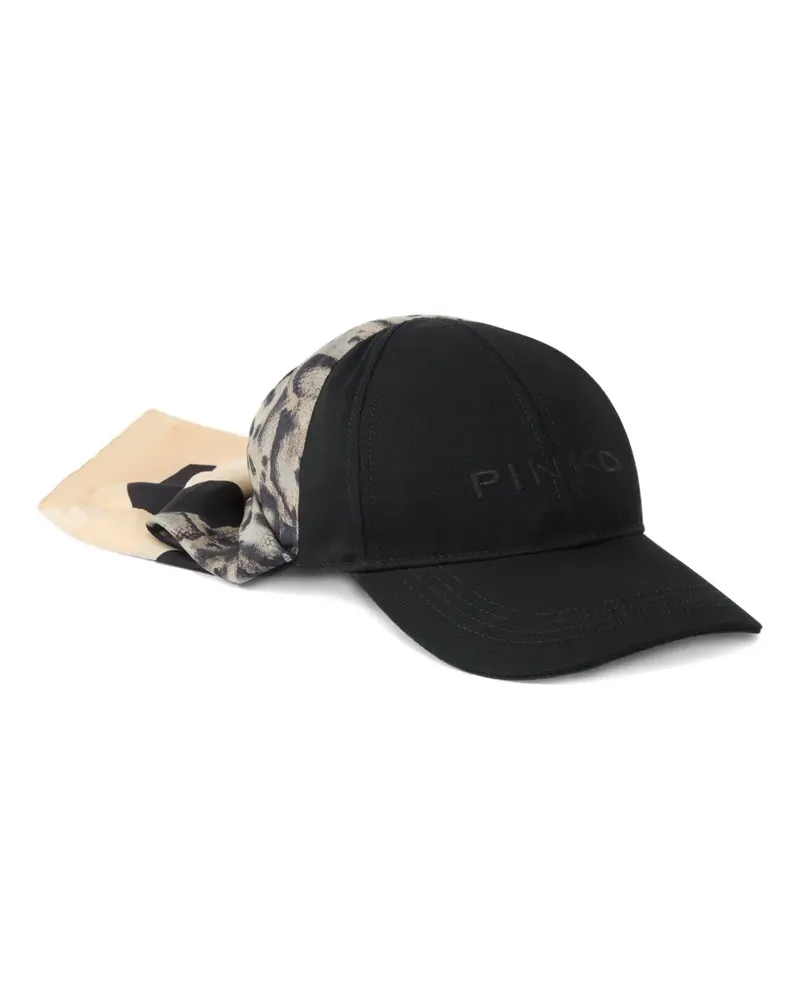 Pinko Baseballkappe mit Animal-Print - Schwarz Schwarz