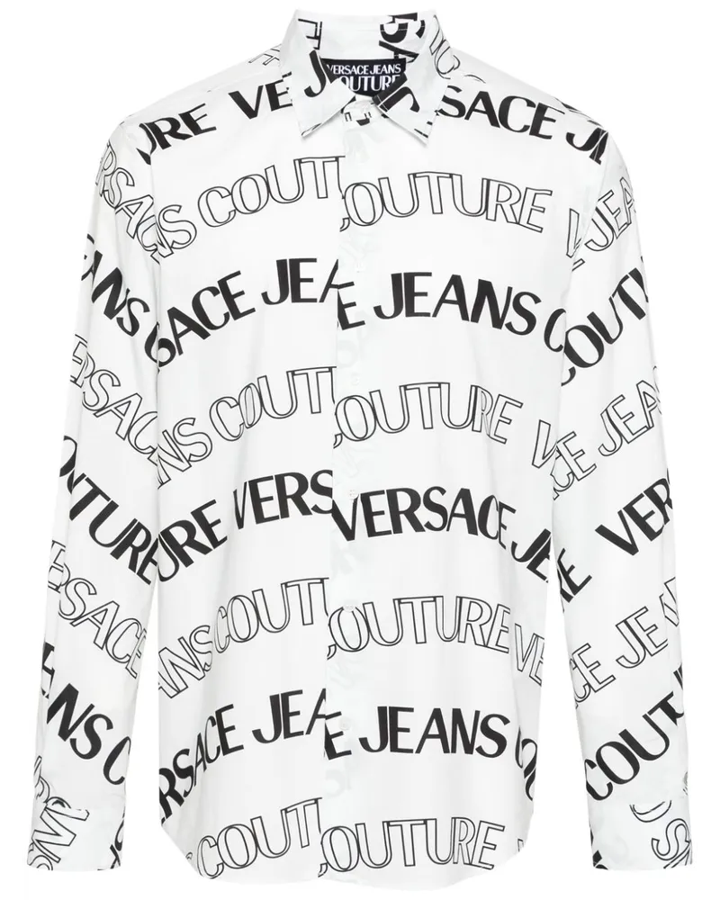 Versace Jeans Hemd mit Logo-Print - Weiß Weiß