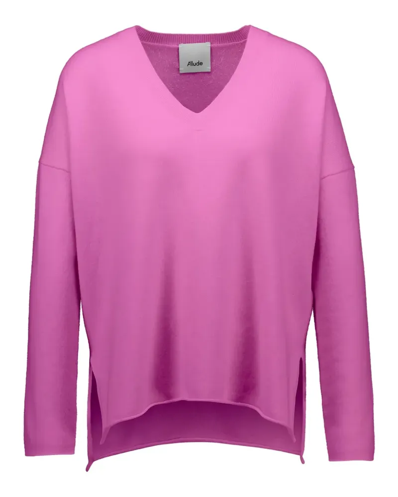 ALLUDE Pullover mit V-Ausschnitt - Rosa Rosa