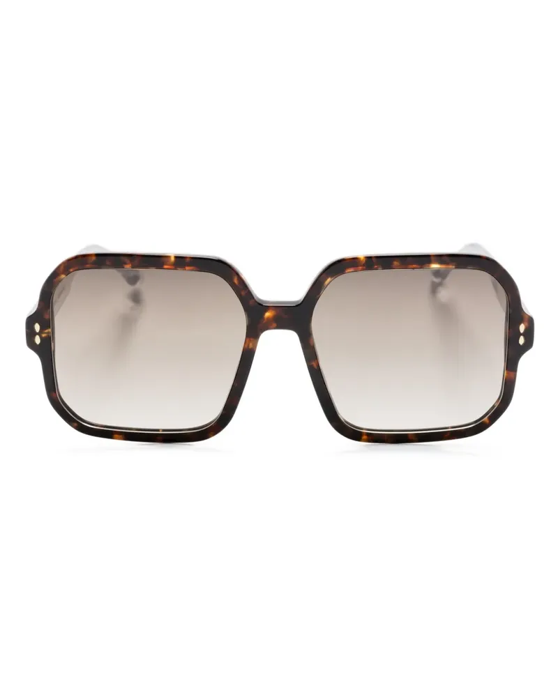 Isabel Marant Sonnenbrille mit eckigem Gestell - Braun Braun