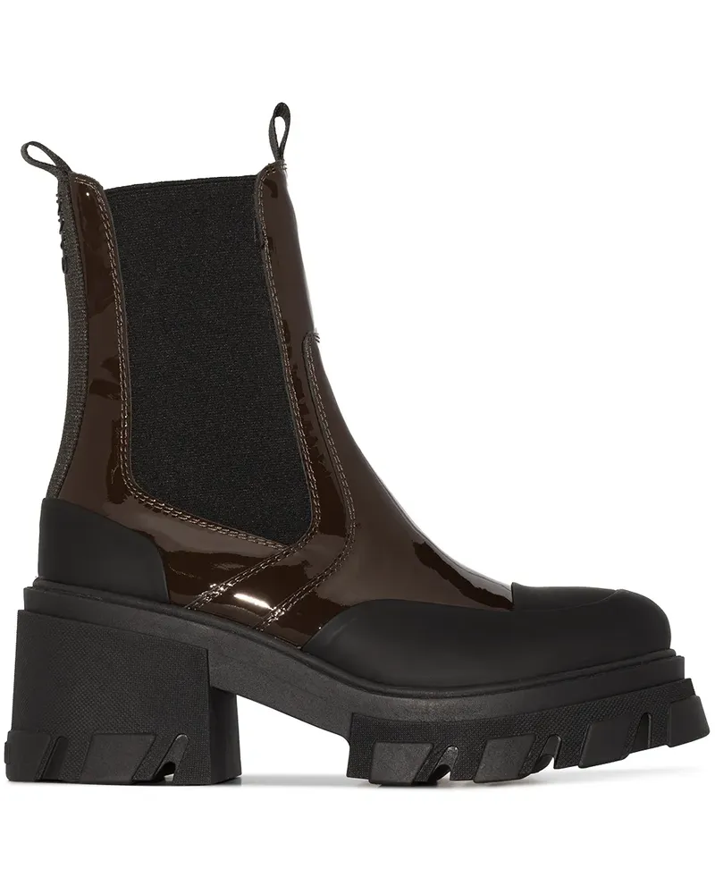 Ganni Stiefeletten mit dicker Sohle - Braun Braun
