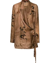 Uma Wang Wickeljacke mit Drachen-Print Nude