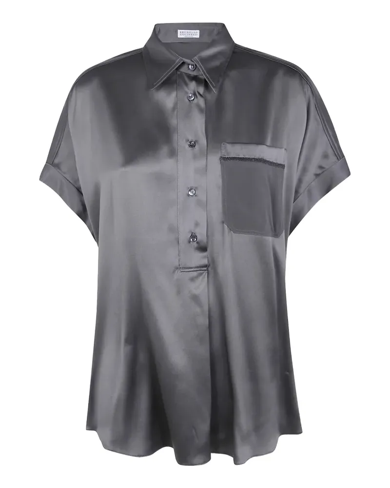 Brunello Cucinelli Hemd mit Monili-Kette - Grau Grau