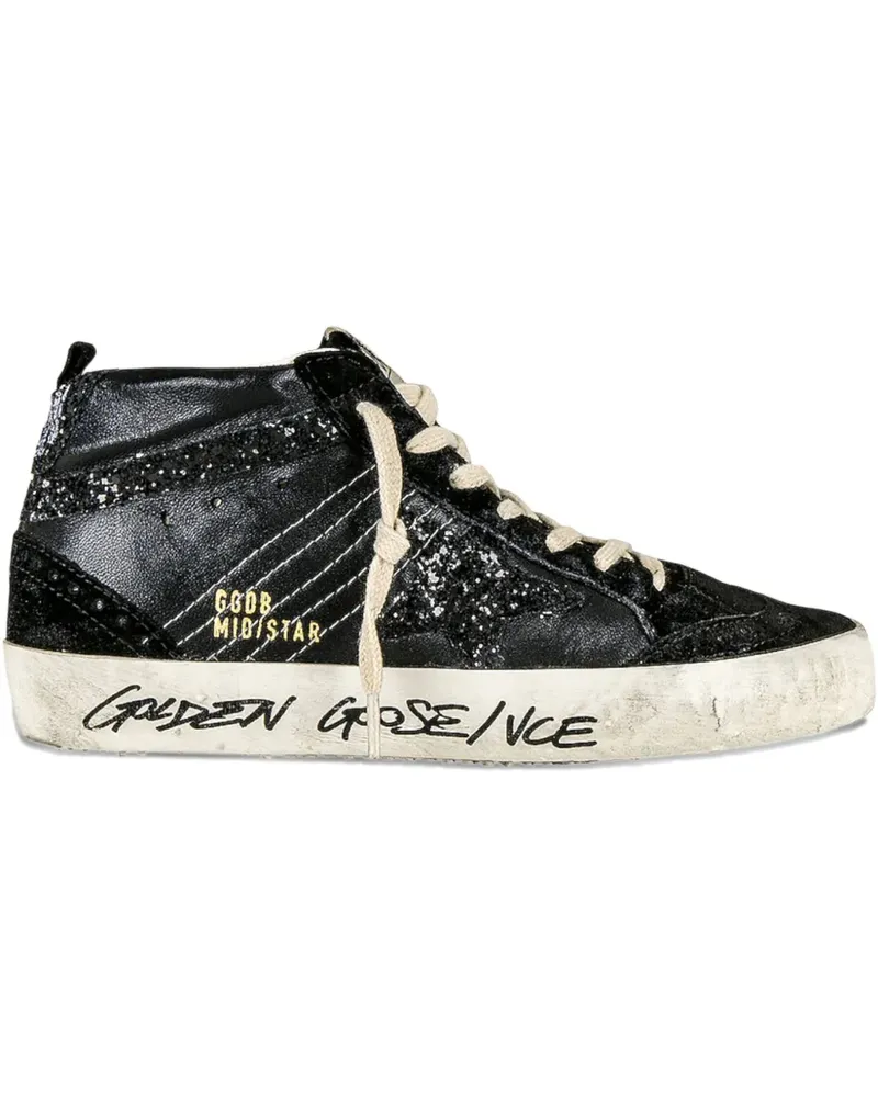 Golden Goose Mid Star "Glitter/Black" Sneakers - Schwarz Schwarz