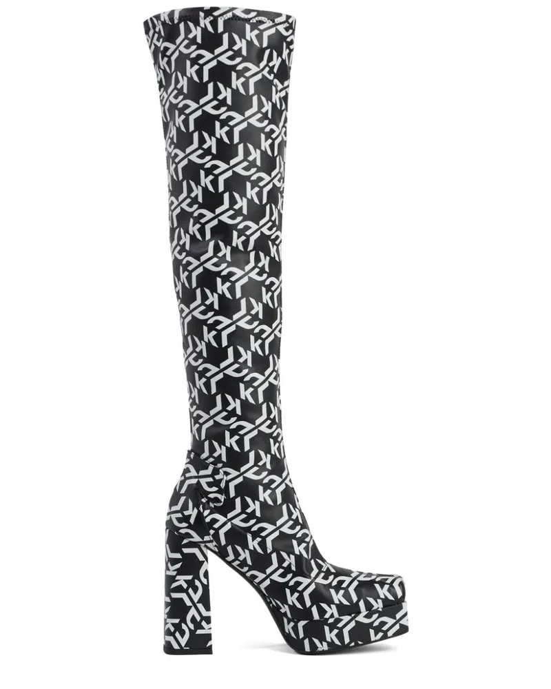 Karl Lagerfeld Stiefel mit Logo-Print 120mm - Schwarz Schwarz