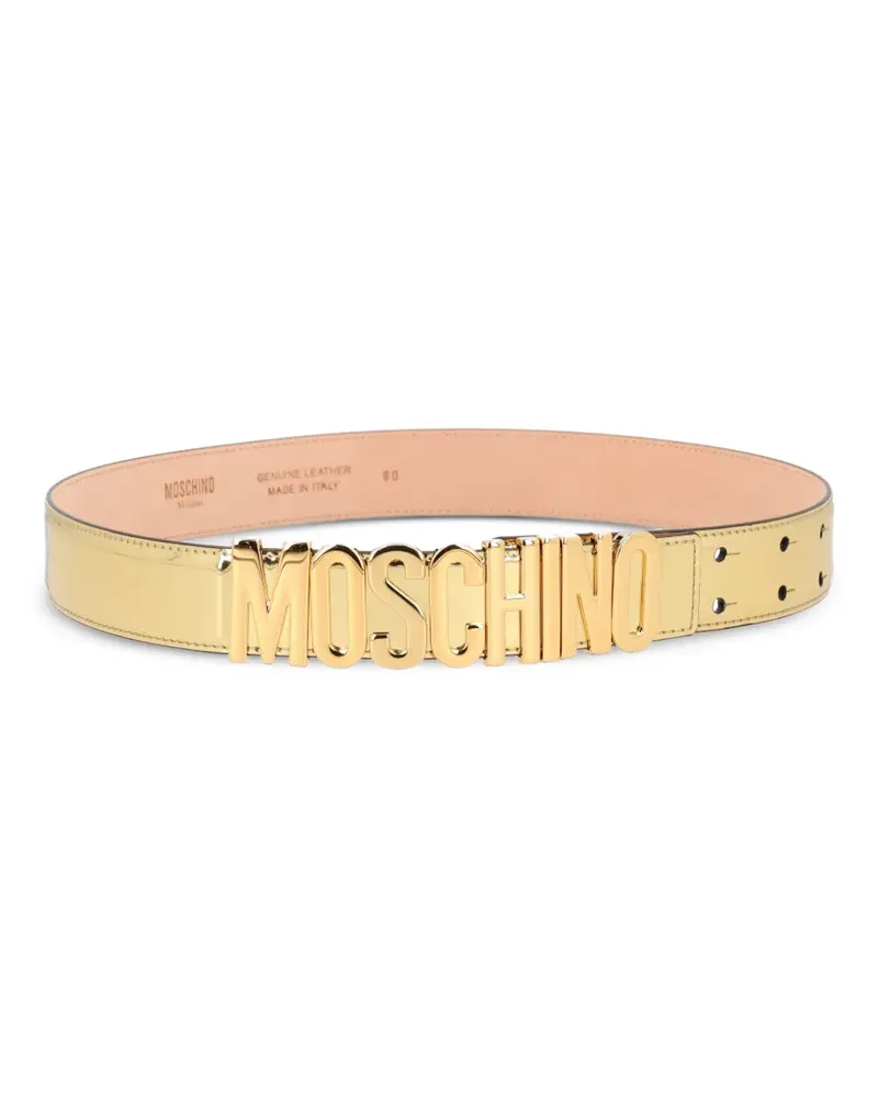 Moschino logo-buckle belt - Gold Gold