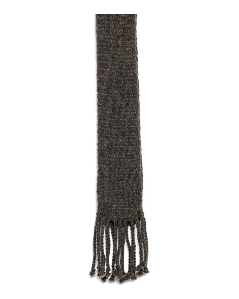 Ziggy Chen fringed knitted scarf - Braun Braun