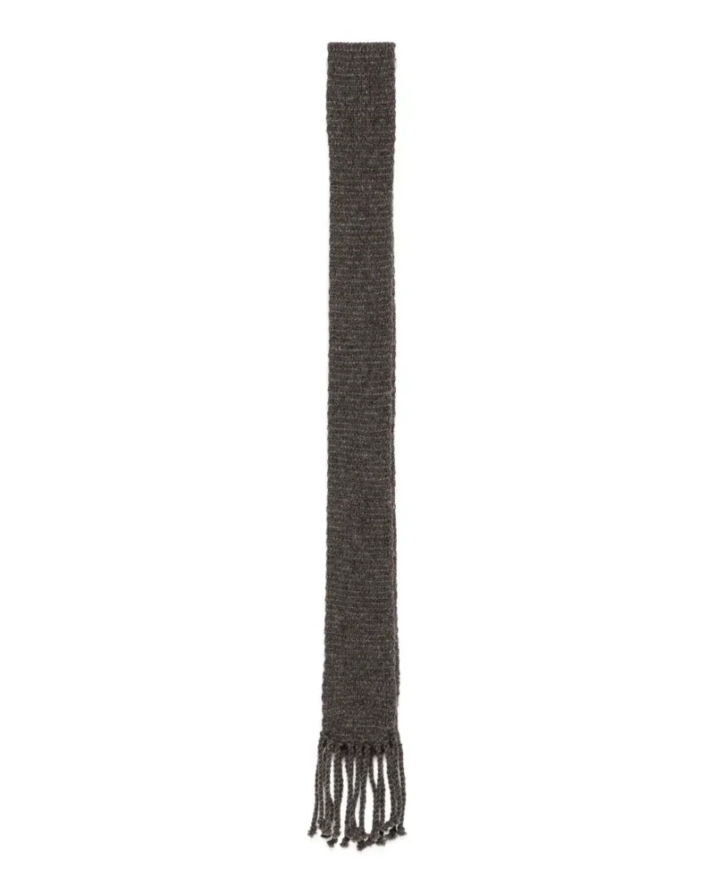 Ziggy Chen Gestrickter Schal mit Fransen - Braun Braun