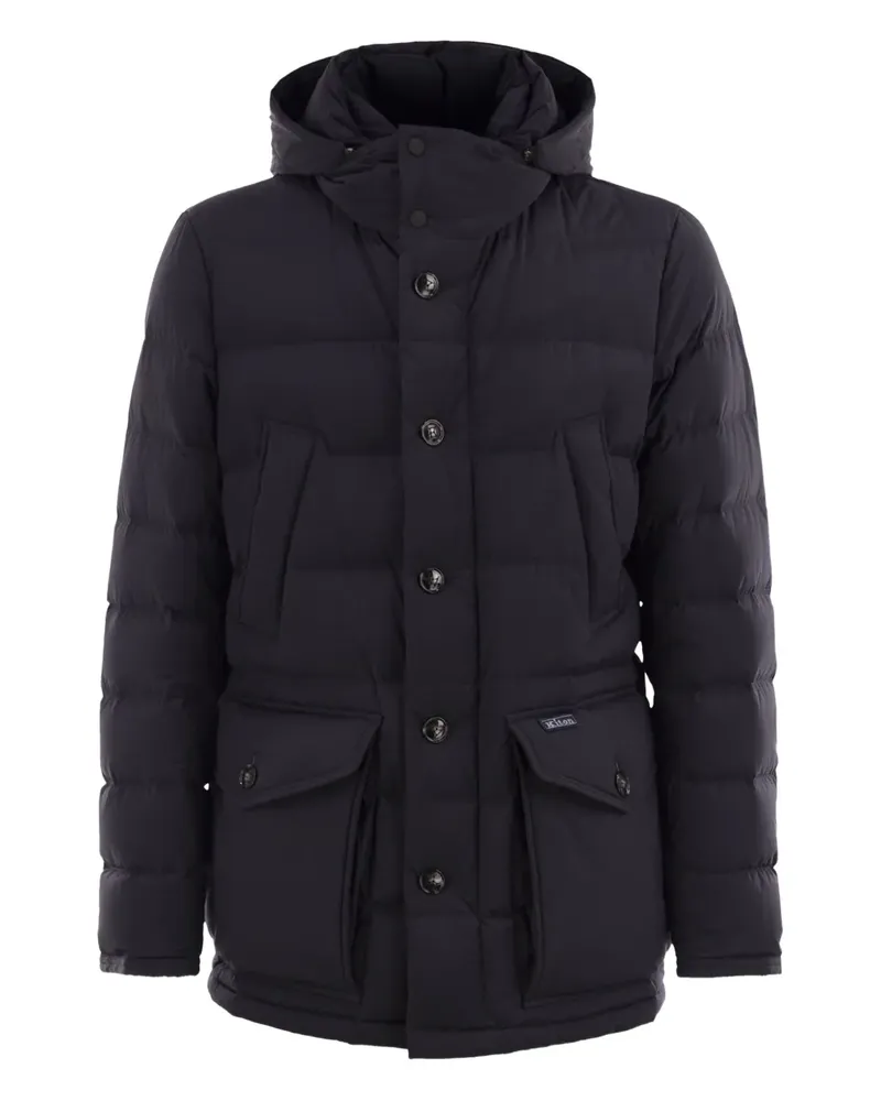 Kiton Gefütterte Jacke mit Logo-Patch - Schwarz Schwarz