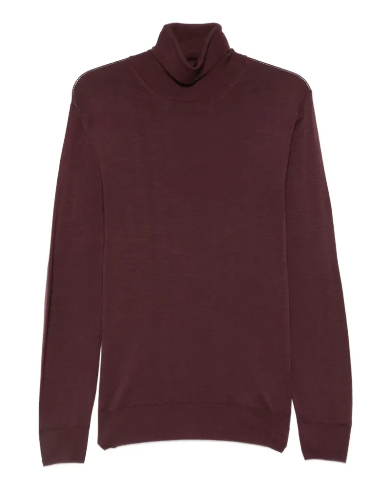 Canali Langärmeliger Rollkragenpullover - Rot Rot