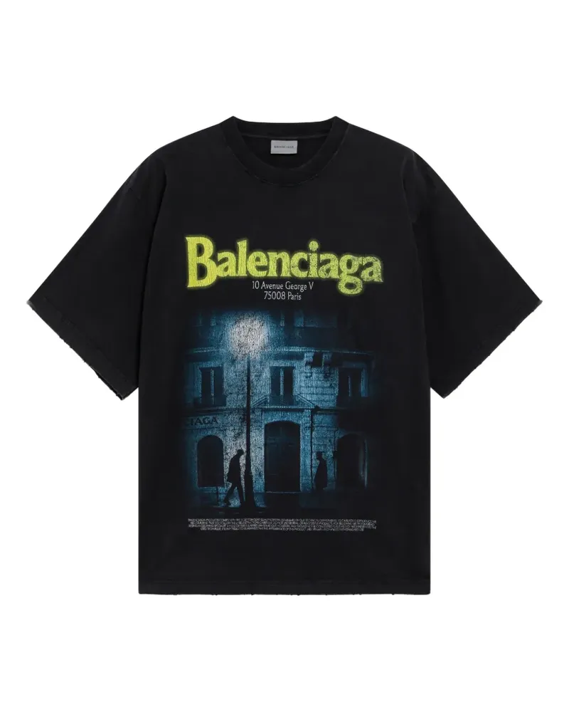 Balenciaga graphic-print oversized T-shirt - Schwarz Schwarz