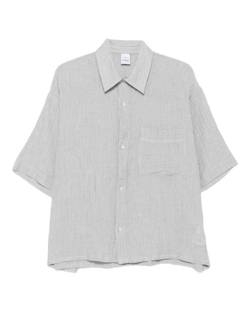 Won Hundred striped short-sleeve shirt - Nude Nude
