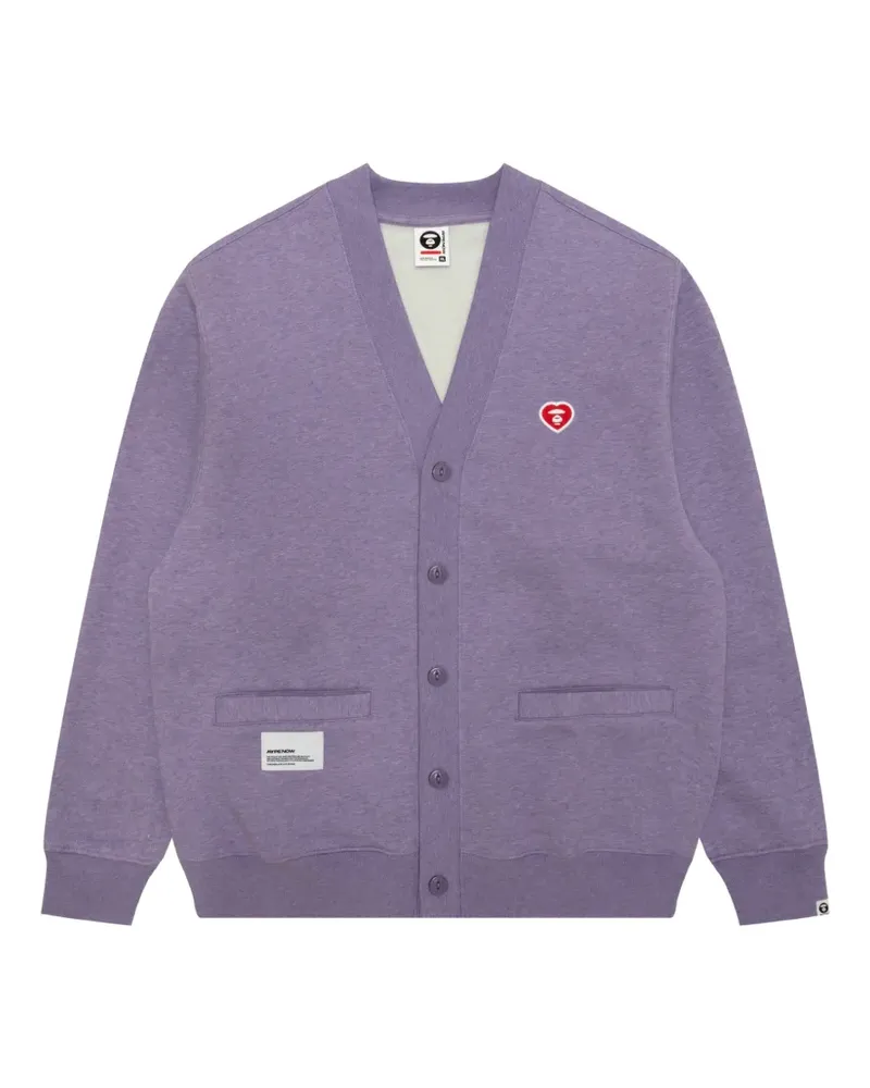 BAPE Cardigan mit Herz-Patch - Violett Violett