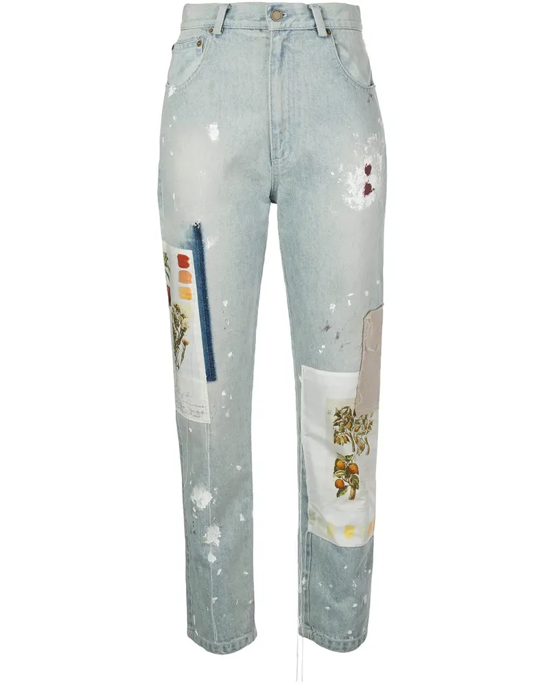 Monse Gerade Jeans mit Patches - Blau Blau