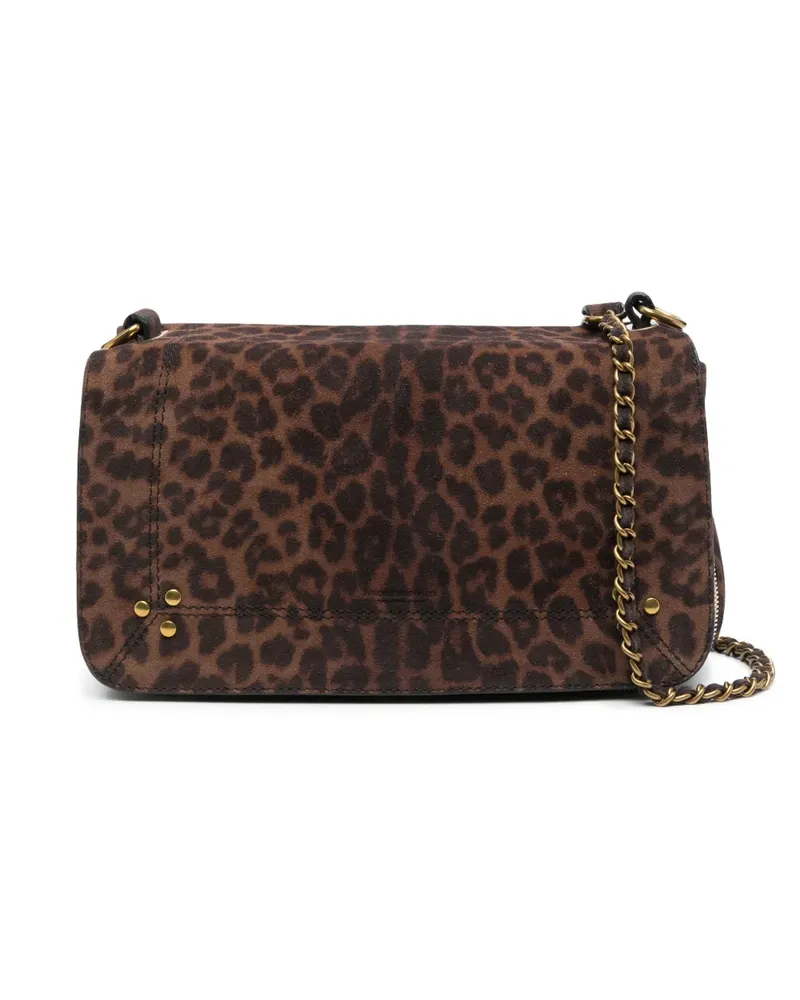 Jérôme Dreyfuss Schultertasche mit Leoparden-Print - Braun Braun