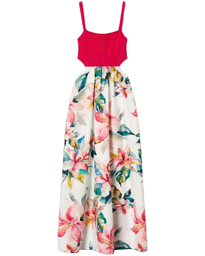 Twin-Set Maxikleid mit Print - Weiß Weiß