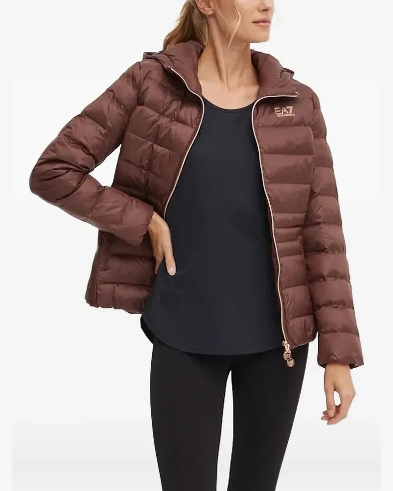 EA7 Gesteppte Kapuzenjacke - Braun Braun