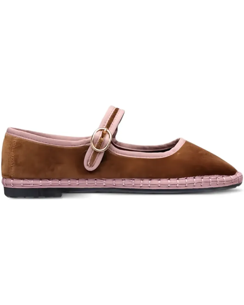 FLABELUS Balthasar Mary Janes aus Samt - Braun Braun