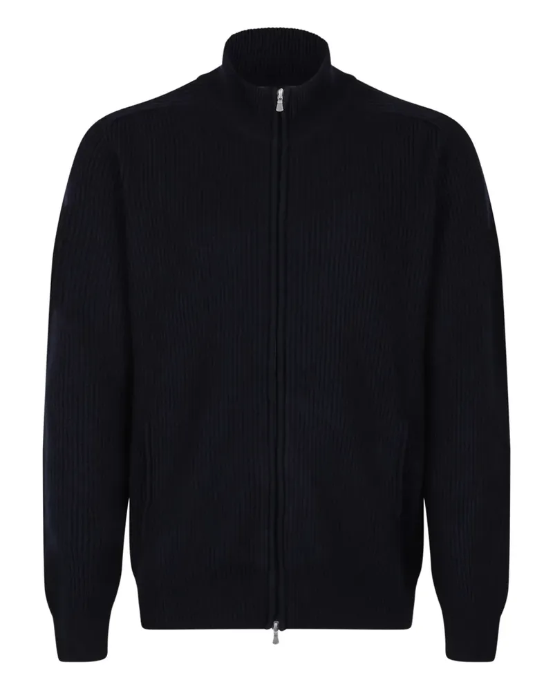 Gran Sasso Gerippter Cardigan mit Reißverschluss - Schwarz Schwarz