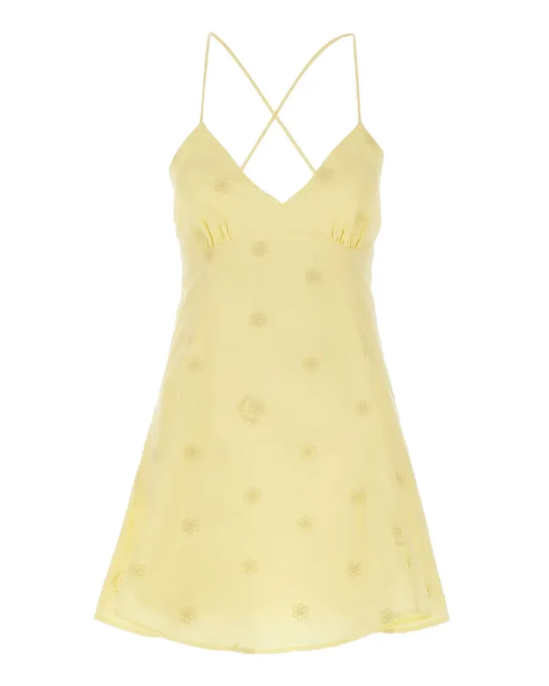 MC2 Saint Barth Marge floral-embroidered mini dress - Gelb Gelb