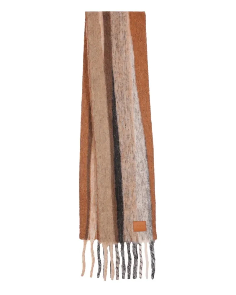 Loewe striped fringed scarf - Nude Nude