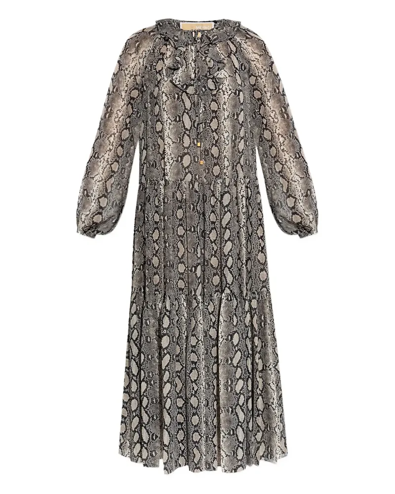 Michael Kors Midikleid mit Schlangenleder-Print - Grau Grau