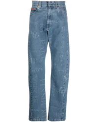 Martine Rose Straight-Leg-Jeans mit Print Blau