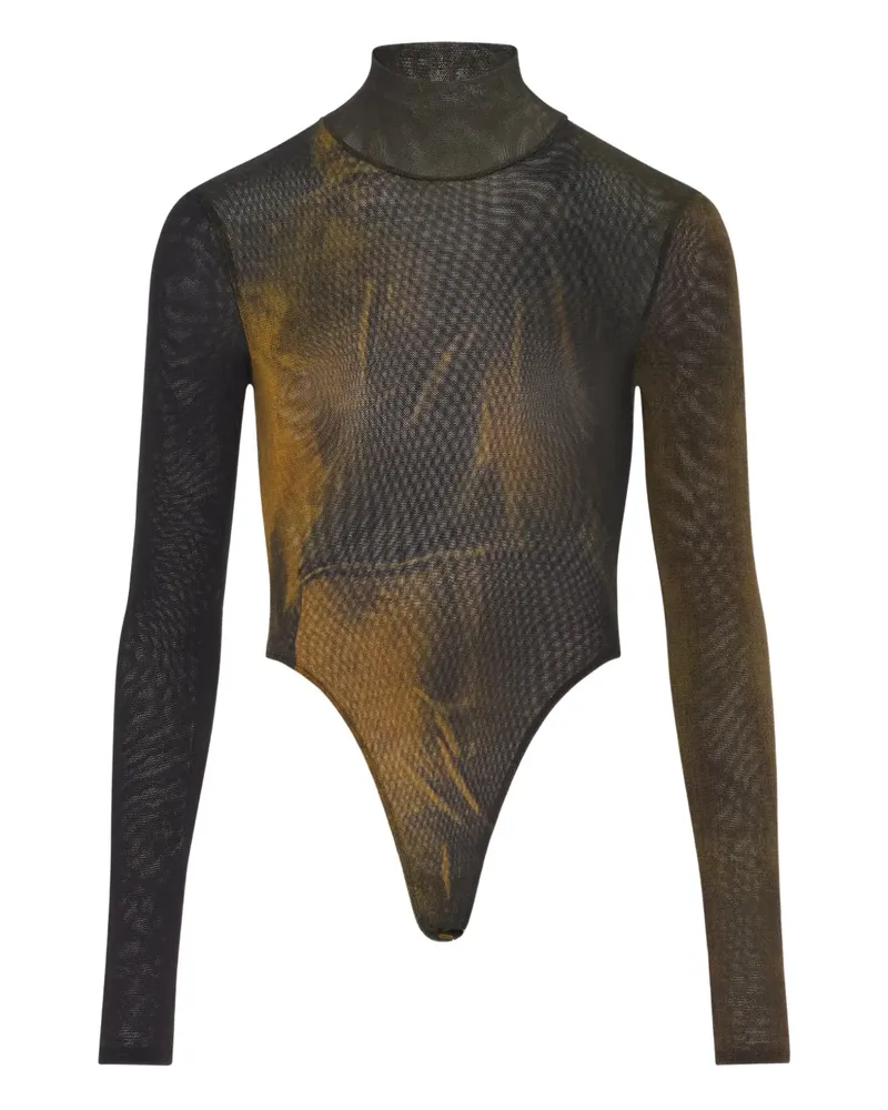 Jean Paul Gaultier open back printed body - Schwarz Schwarz