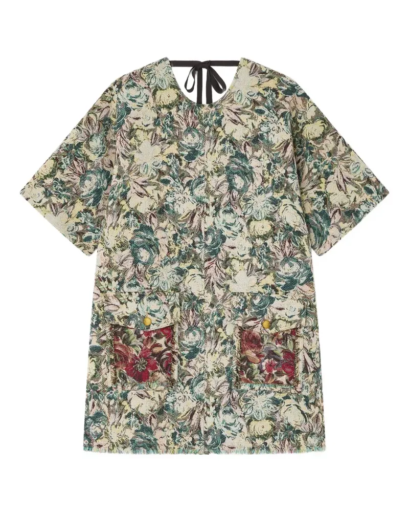 Ganni Minikleid mit Blumen-Print - Nude Nude
