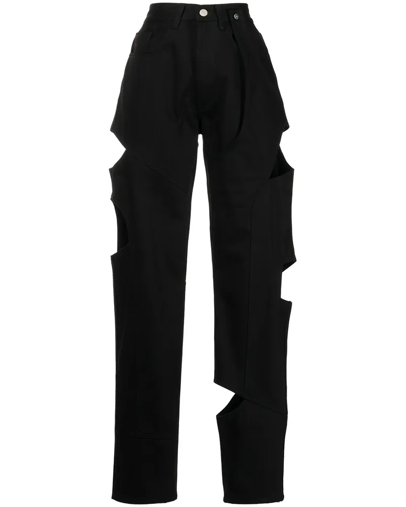 Heliot Emil Jeansmit asymmetrischen Cut-Outs - Schwarz Schwarz