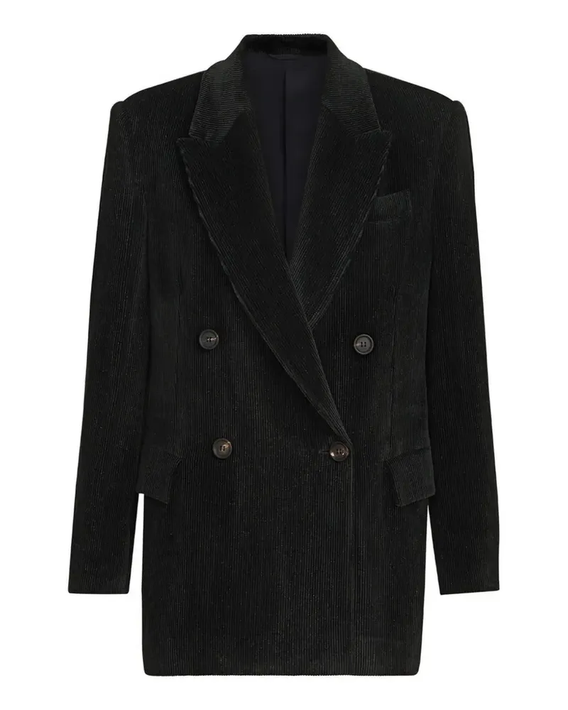 Brunello Cucinelli Blazer aus funkelndem Cord mit Monili - Schwarz Schwarz
