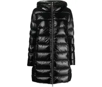 Wendbarer Daunenmantel mit Kapuze - Schwarz