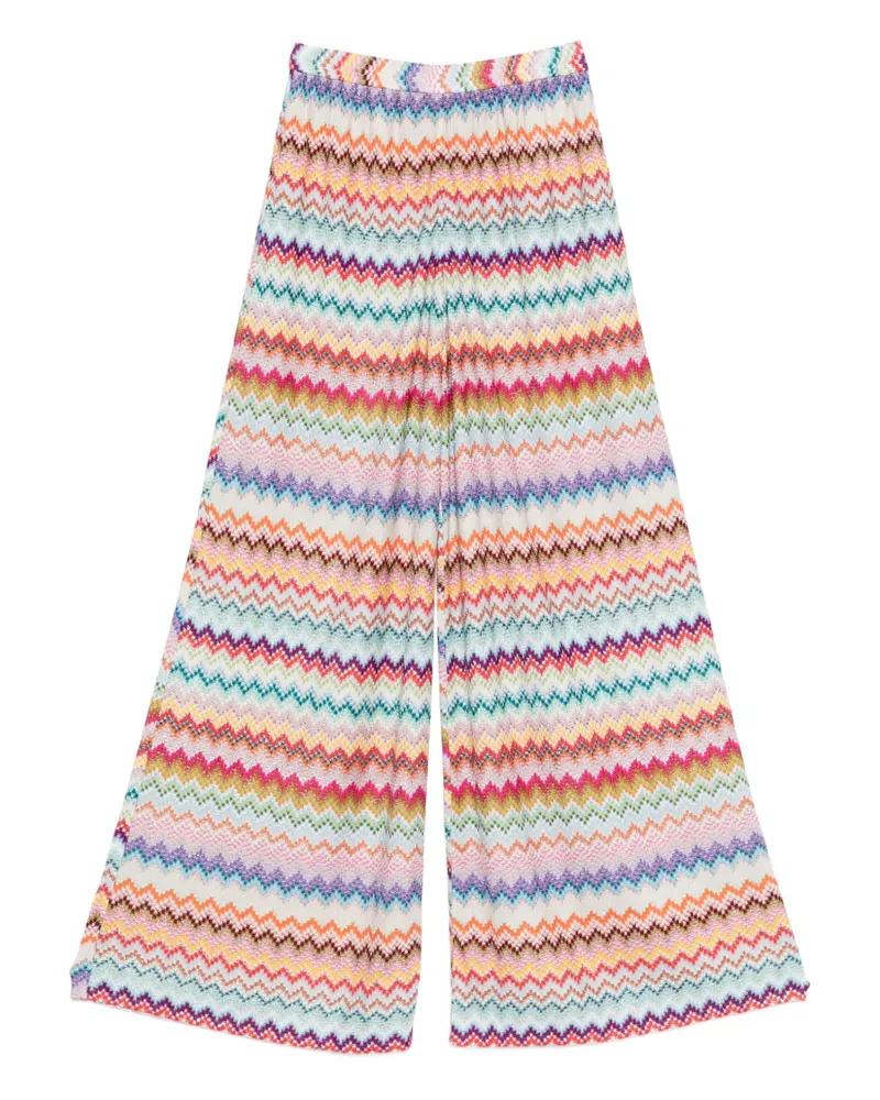 Missoni zigzag palazzo pants - Nude Nude