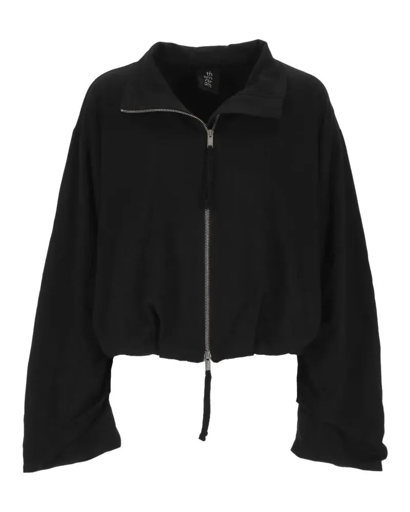THOM KROM Cropped-Jacke mit Reißverschluss - Schwarz Schwarz