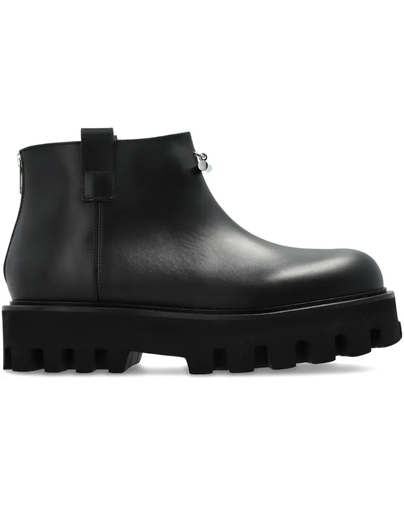 Alexander McQueen Schnürstiefel mit Reißverschluss - Schwarz Schwarz