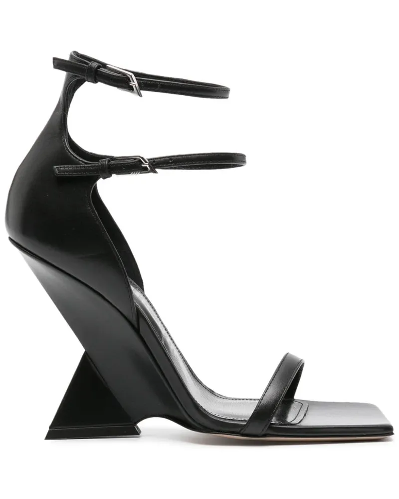 ATTICO Sandalen aus Leder 105mm - Schwarz Schwarz