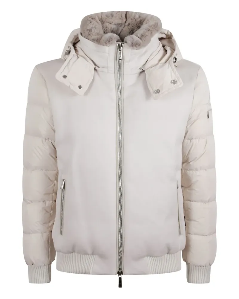 MOORER hooded zip coat - Weiß Weiß