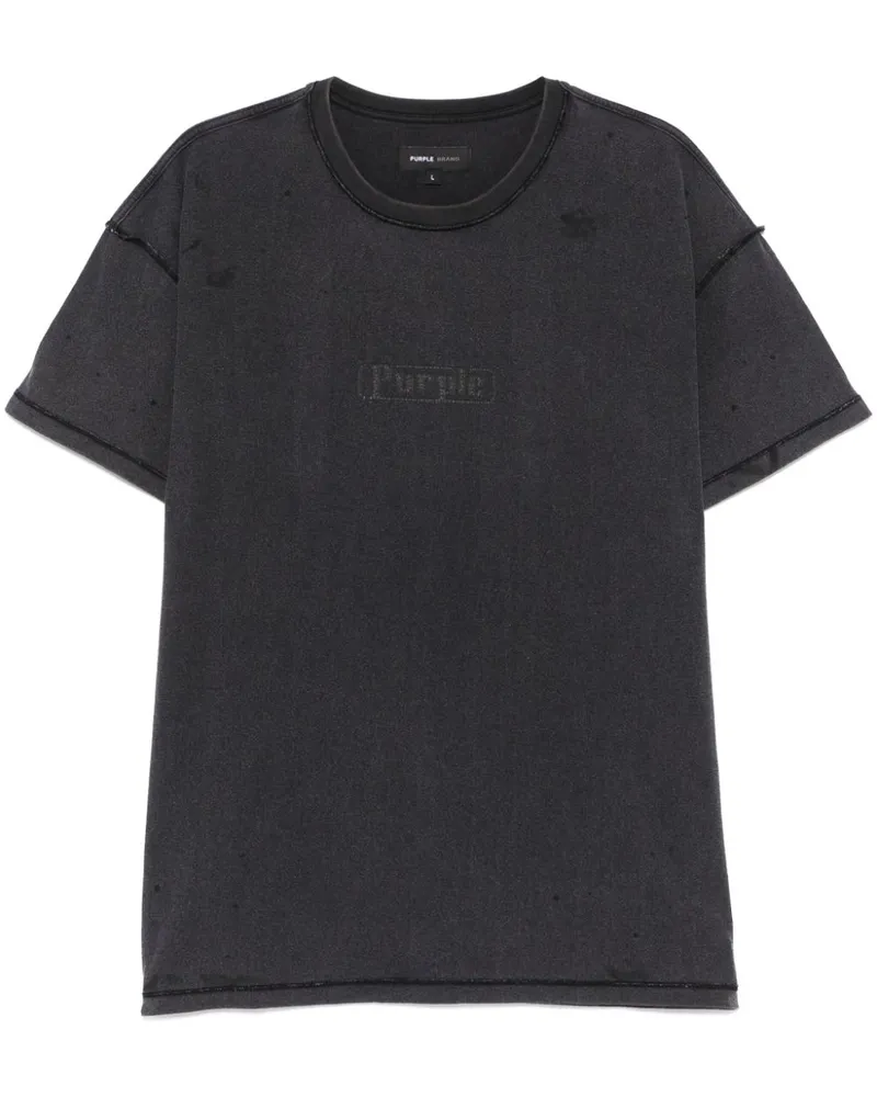 PURPLE BRAND T-Shirt mit Logo-Print - Grau Grau