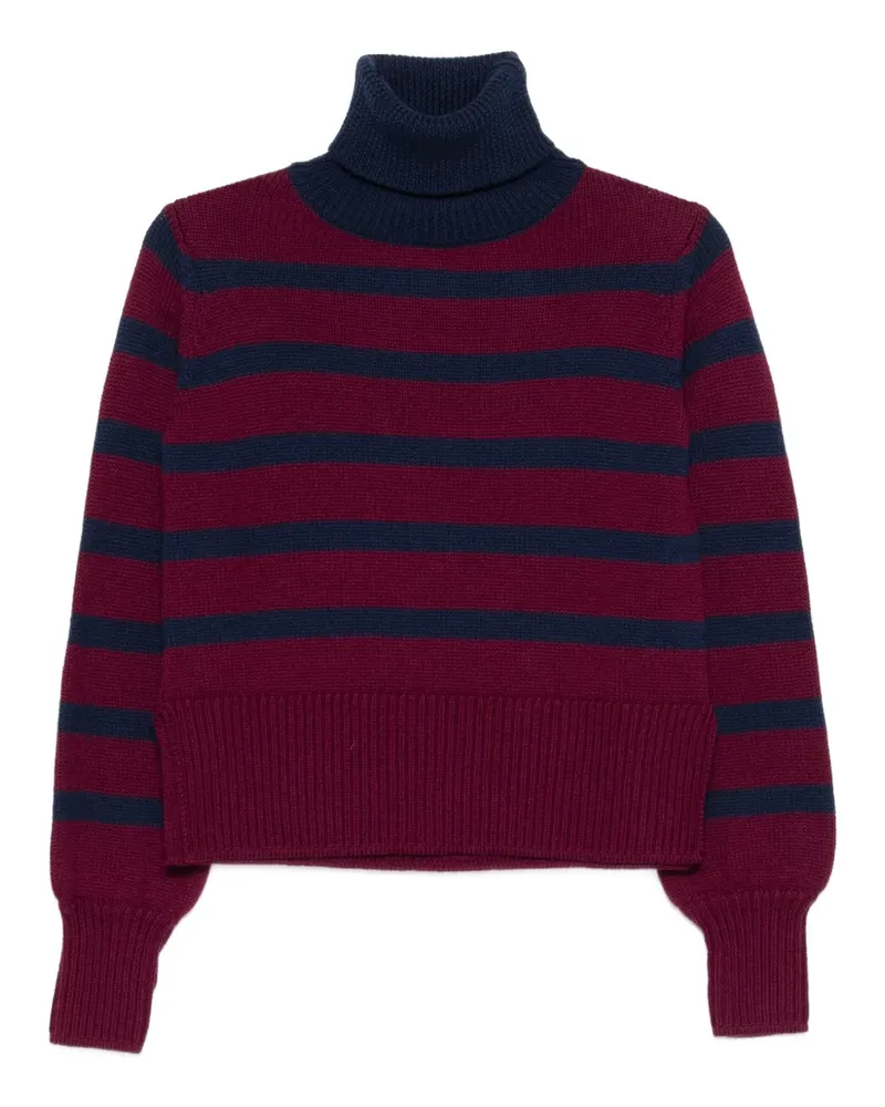 ..,merci Gestreifter Rollkragenpullover - Rot Rot
