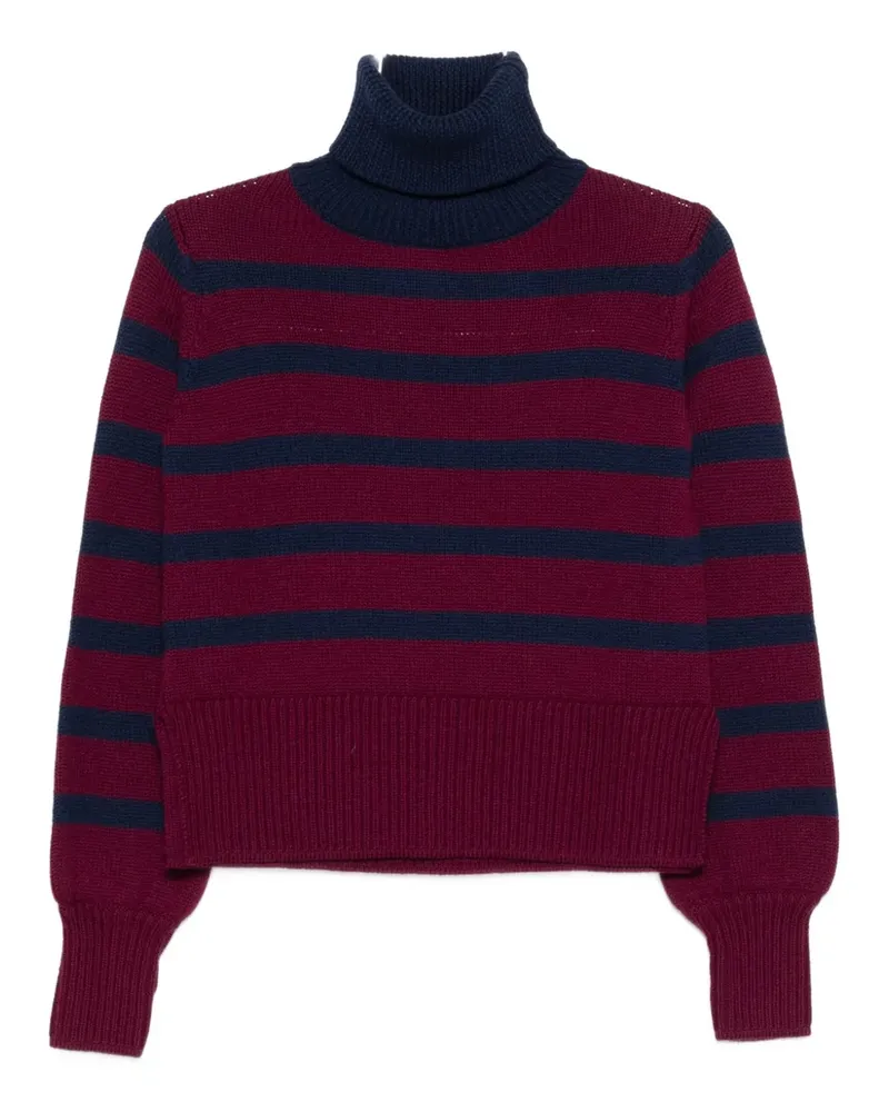 ..,merci Gestreifter Rollkragenpullover - Rot Rot