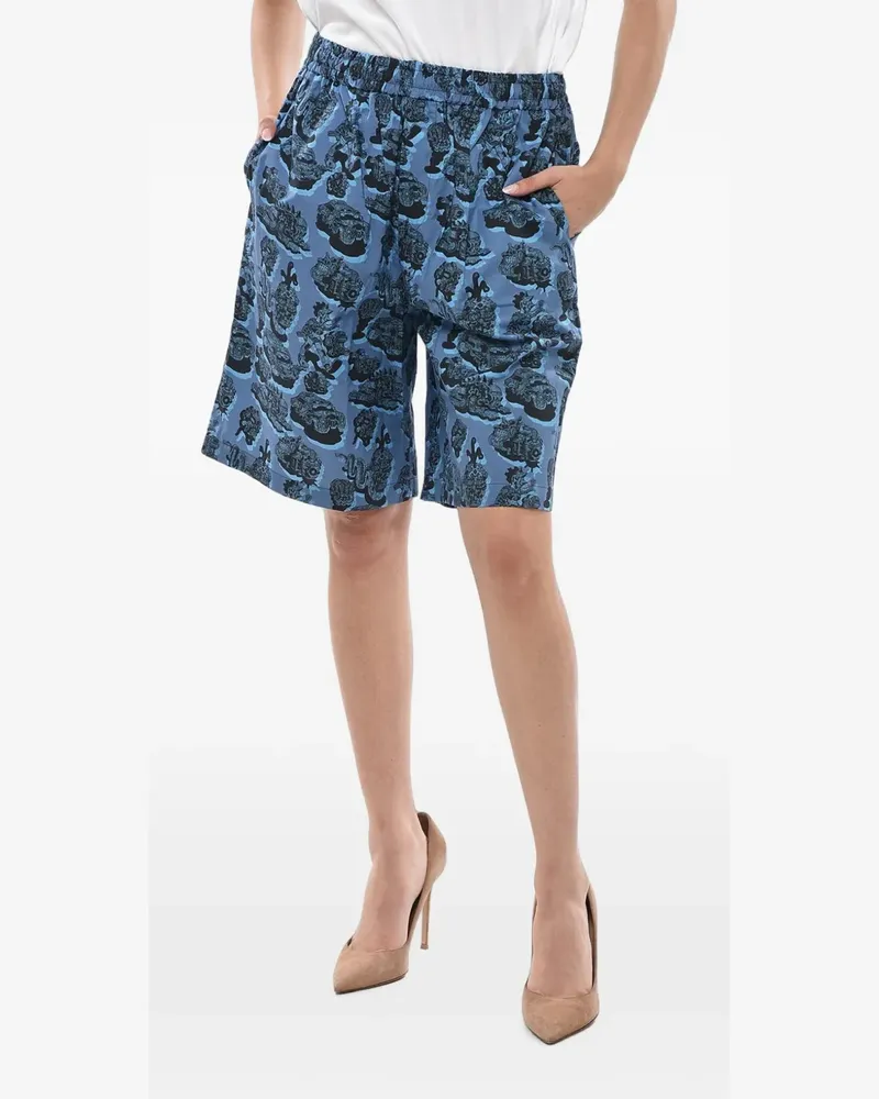 Stella McCartney patterned elastic-waist shorts - Blau Blau