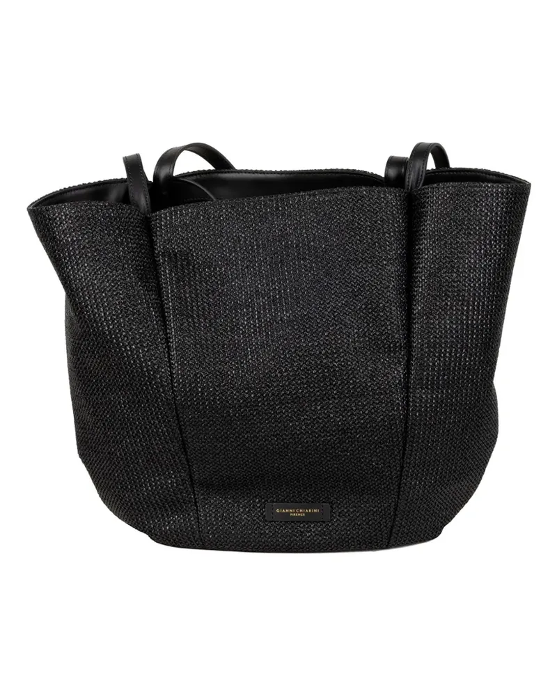 Gianni Chiarini Twist woven tote bag - Schwarz Schwarz