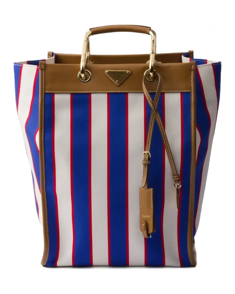Prada Großer Tote Bag mit Print - Blau Blau